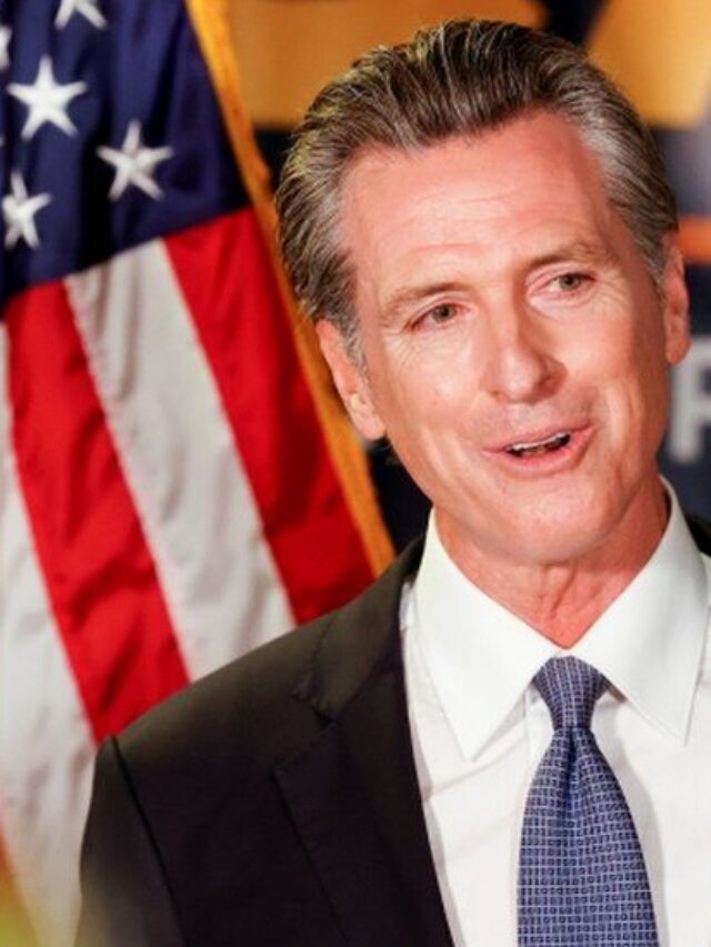 California Governor Gavin Newsom faces the media in San Francisco