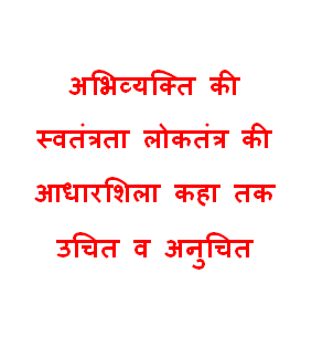 Freedom of expression is the foundation of democracy, to what extent is it right or wrong