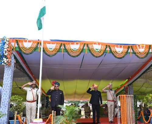 Tribal Affairs Minister Shah hoisted the flag